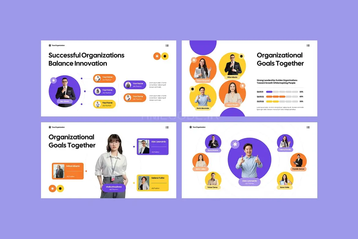 قالب پاورپوینت آماری همراه با چارت و نمودار Organization Chart ...