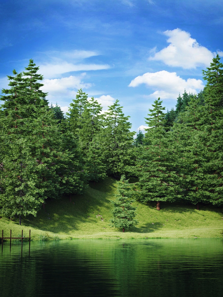کتابخانه درخت، گیاه و چمن سه‌بعدی برای بلندر Tree And Grass Library ...